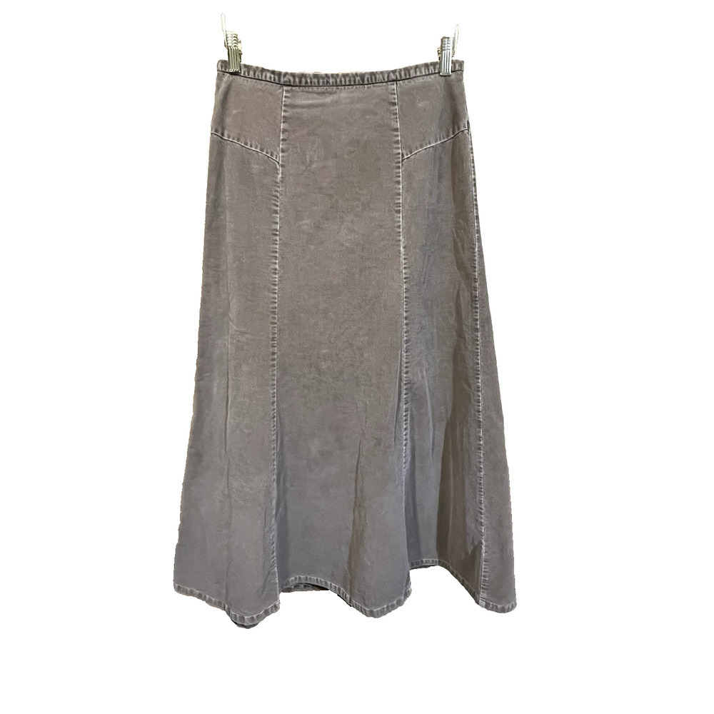 VTG Talbots Corduroy Maxi Skirt Size 10 Brown Stretch Equestrian Boho Western